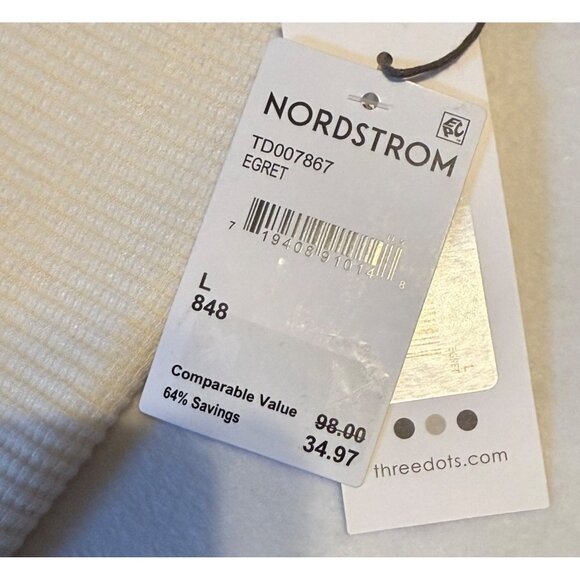 NWT Large Three Dots Cream Oversized Cardigan Sweater - Picture 10 of 12